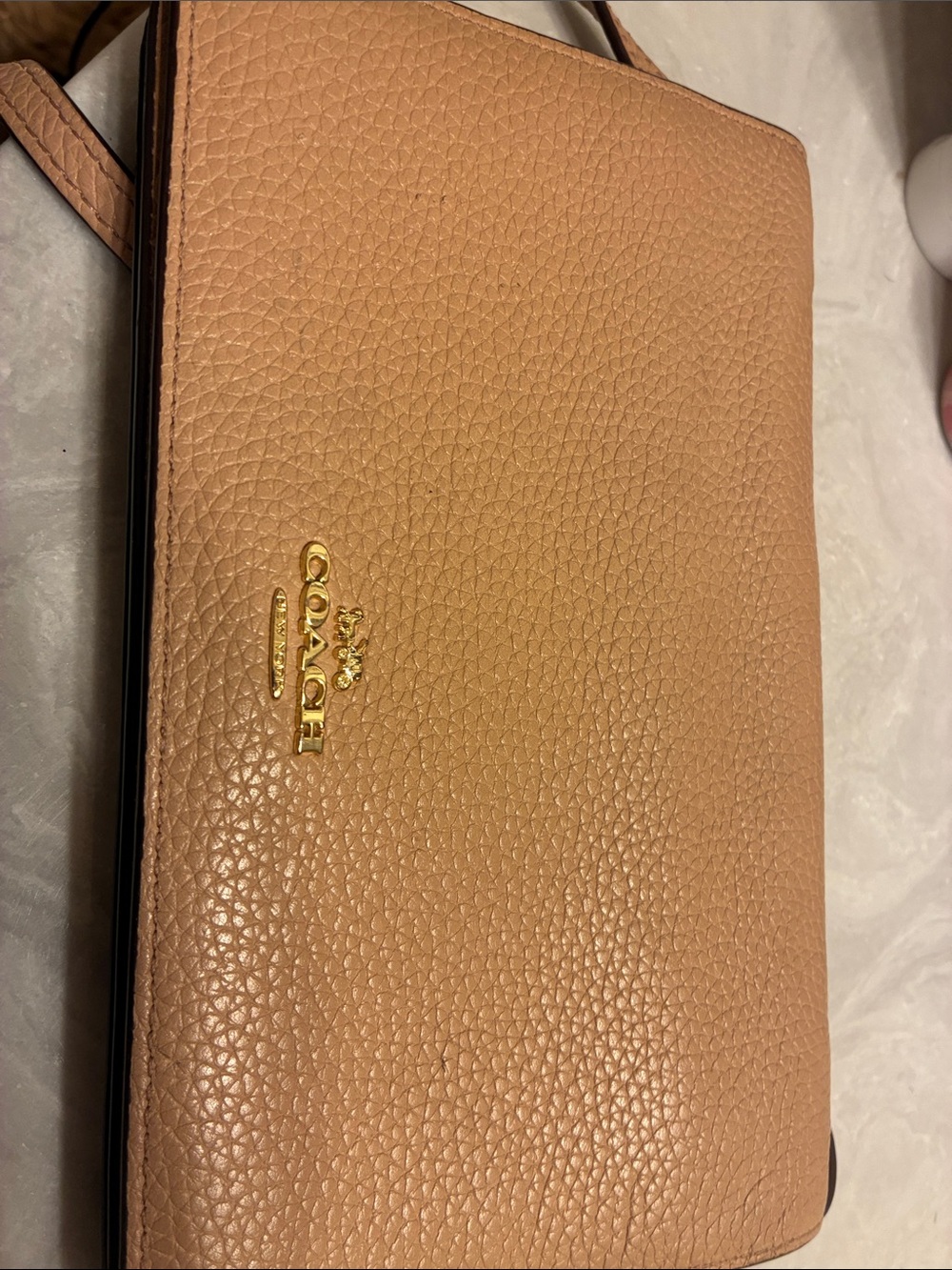 Coach Pebbled‎ Leather Crossbody in Tan Camel - Picture 8 of 10